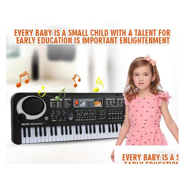 Bebek Müzik Ses Oyuncakları 1 PC MTifonction 61 Anahtarlar Erken Eğitim Oyuncak Elektronik Klavye ile Mikephone Çocuk Piyano Organ Kayıt Playba DHX7Z
