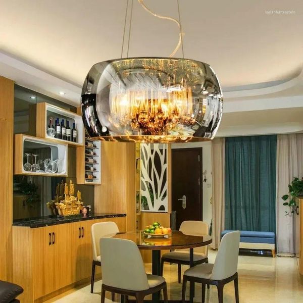 Lâmpadas pendentes moderna cristal restaurante foyer led candelabro decoração de casa loft luminária bar café hanglamp lâmpada nórdica