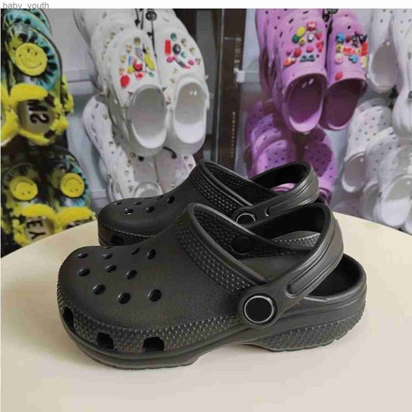 Çocuklar flip flop terlik tasarımcısı Toddlers Croc sandalet deliği tıkanıklığı erkek kızlar plaj ayakkabıları bebekler bebek gündelik yaz genç çocukları slaytlar ışık