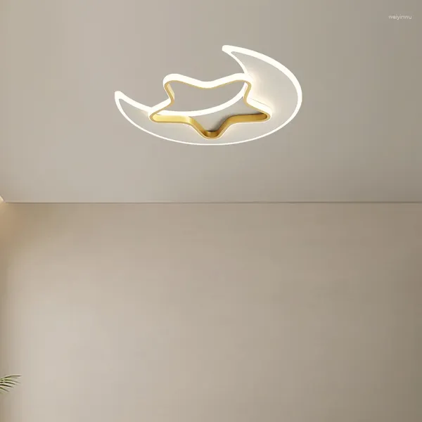 Plafoniere Creative Star Moon Moderno Semplice Soggiorno Camera da letto Studio Balcone Lampada a Led Apparecchi di illuminazione per interni domestici