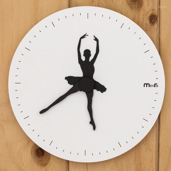 Wanduhren Antik Home Cafe Decor Ballett Modern Minimalistisch Wohnzimmer Silent Hanging Clock Gift Watch Art Circle Dekorationen