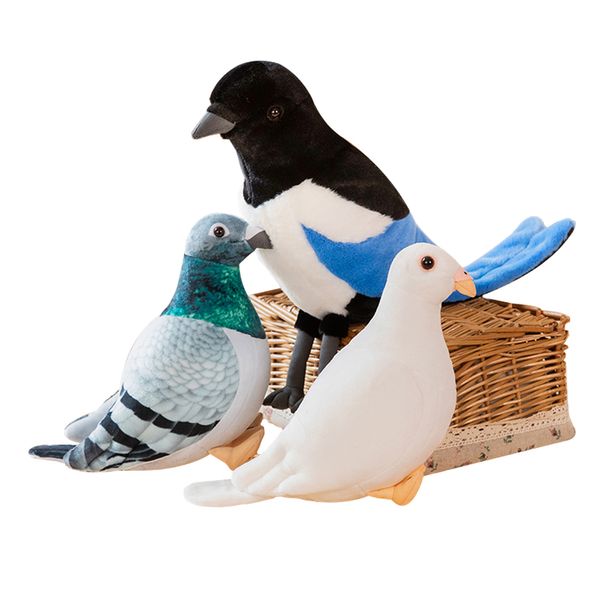 20см Жизненные птичьи плюшевые игрушки симуляция бело -зеленый голуб