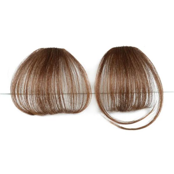 Clipe em bang extensão de cabelo natural franja popular moda cheia mão tecido real hairpieces 12 ll