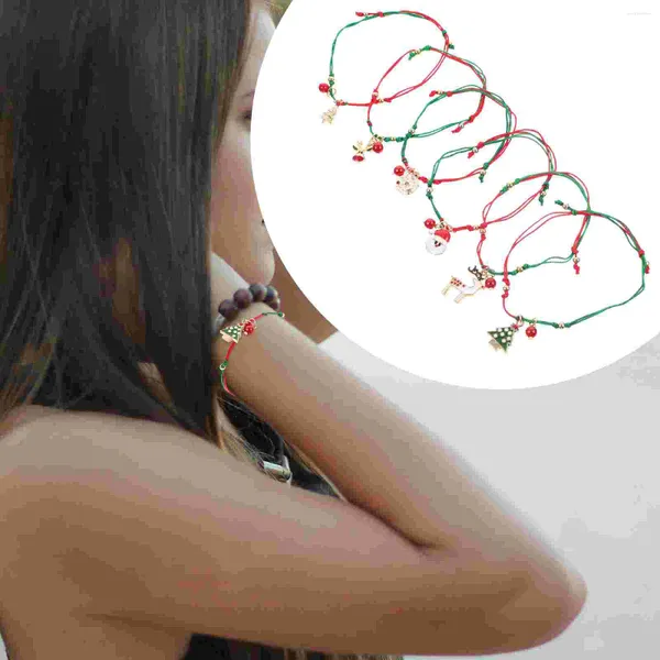 Charme Pulseiras 6 Pcs Pulseira De Natal Decorativa Mulheres Pulso Cadeia Encantos Pulseiras Xmas Liga Elk Creative Whiteflag Acessórios