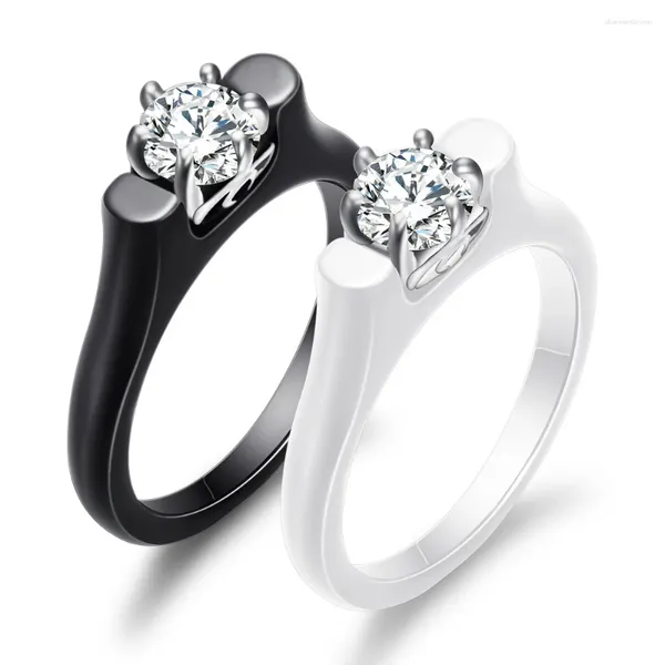 Anéis de casamento 2023 na moda cor branca cerâmica para mulheres designs de luxo jóias festa presente liquidação com