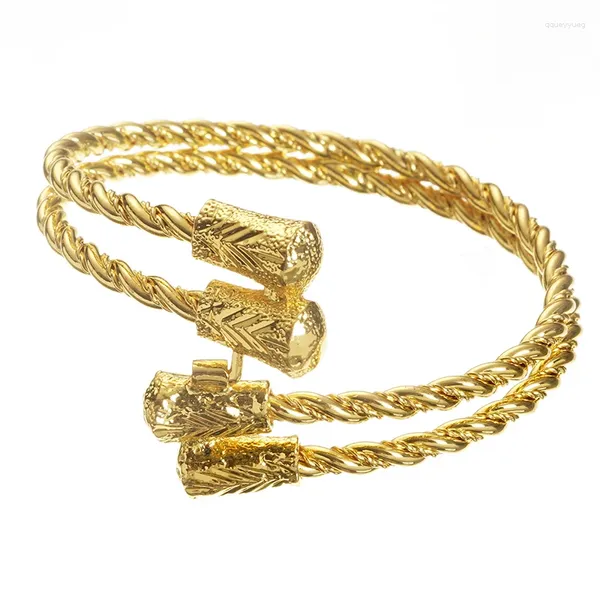 Bracciale rigido Braccialetti placcati oro Polsino Regali di nozze Dubai Arabia Bracciale uomo per donna Gioielli di design di lusso Braccialetti da donna