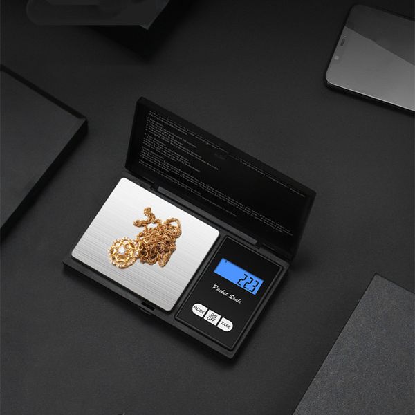 Mini Mini Pocket Pocket Digital Coin Jóias de ouro Pesado Balance LCD Escala de jóias digitais eletrônicas Balance 100g/0,01g 200g/0,01g 500g/0,01g 1kg/0,1g