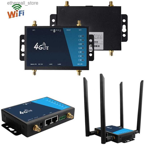 Roteadores 4G WiFi Roteador Industrial Grade 4G Roteador sem fio de banda larga 4G LTE Roteador CPE com slot para cartão Sim Antena Proteção de firewall Q231114