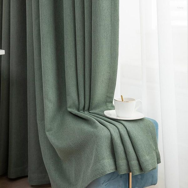 Cortina de cortina européia moderna cortinas simples para quarto quarto linho linho linho limão Curtan seleção multicolorida Custom