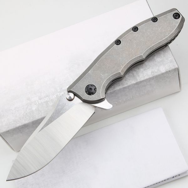 Nuovo coltello pieghevole Flipper di fascia alta 20CV Drop Point Stone wash Blade Cuscinetto a sfere Rondella Tasca EDC Coltelli regalo con scatola al minuto