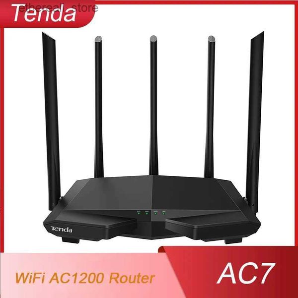 Roteadores Tenda AC7 Dual Band Wireless AC1200 Roteador Wifi Repetidor de alcance com 5 * 6dBi Antenas de alto ganho Cobertura mais ampla Extensor Wi-Fi Q231114