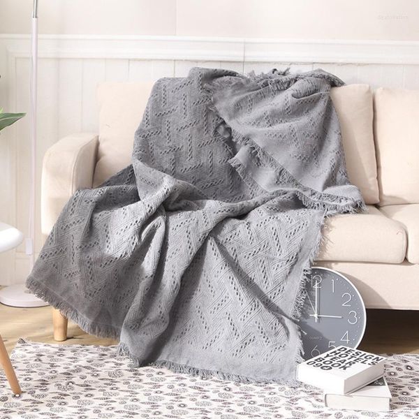 Decken Einfacher grauer Sofabezug Staubdichte Strickdecke Multifunktionsbett Multi-Szene ist für Tagesdecken geeignet