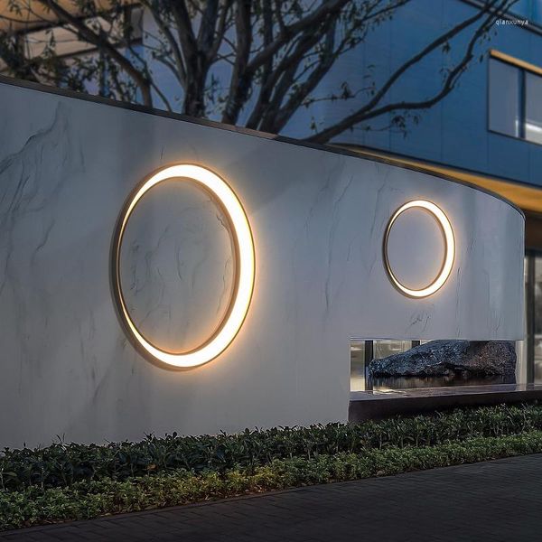 Duvar lambası açık su geçirmez manzara modern sundurma dış ışık bahçe villa ay paslanmaz çelik aplikler