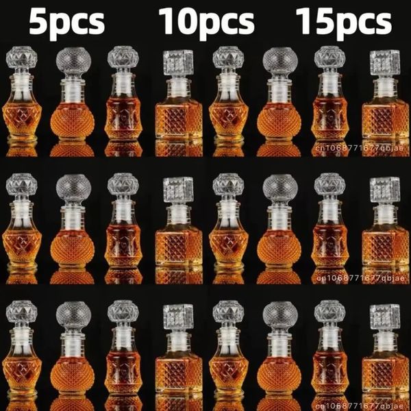 Weingläser, 5, 10, 15 Stück, Whisky-Likörflasche, 50 ml, niedlicher Glasspender, Mini-Alkohol, Gastgeschenk, Hochzeit, Dekanter, Weintopf, S-Gläser, Bar-Set 231114