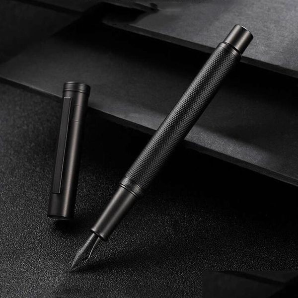 Füllfederhalter Luxurious Hongdian 1850 Classic Black Nib Forest Pen Business Stationery Office School Supplies317T Drop Deli Delivery Dh62P