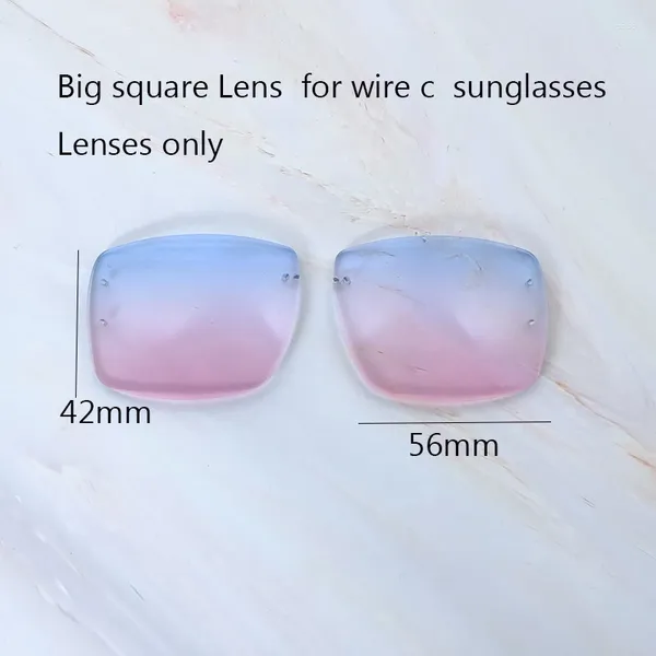 Güneş gözlükleri sadece tel c renk lens için büyük kare lensler