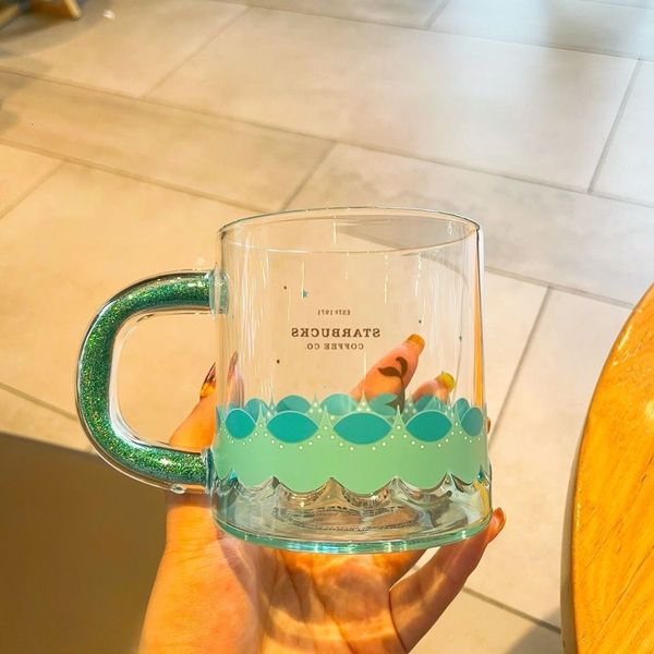 Bicchieri Bicchiere Bicchiere Blu Sfumato Diamante Bolle Tè Caffè E Tazze Bicchieri Da Vino Corea Star Dad Summer Ocean Series 230413