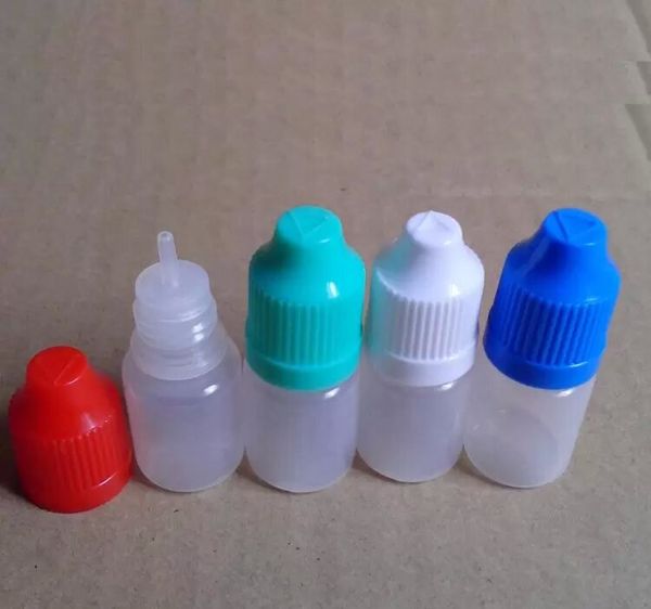 Garrafa de agulha de colisão vazia 3 ml pe garrafa de conta -gotas de plástico macio com tampa à prova de criança e garrafa de líquido garrafa rápida