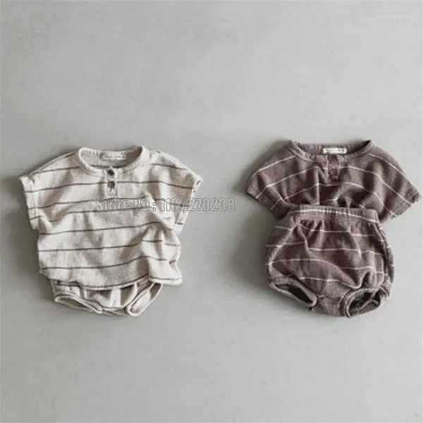 Kleidung Sets Sommer Baby Kurzarm T-shirt Shorts 2 stücke Infant Kleidung Set Nette Jungen Gestreiften Hosen Anzug Mode mädchen Outfits