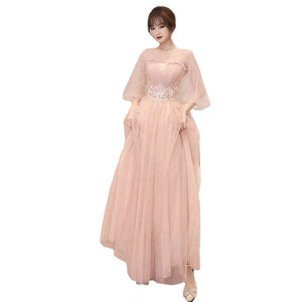 Prinzessin Lange Rosa Brautjungfernkleider Frauen Hochzeit Kleid Sweet Memory Mädchen Robe Bodenlangen Vestidos Formelles Kleid