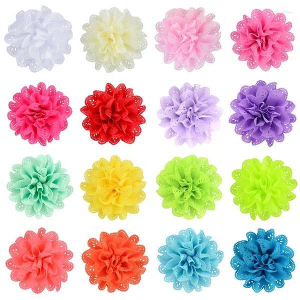 Acessórios para o cabelo 200 pçs/lote 10cm lasering oco out chiffon flores para diy bebê meninas headbands roupas sapatos artesanato decorações de flores