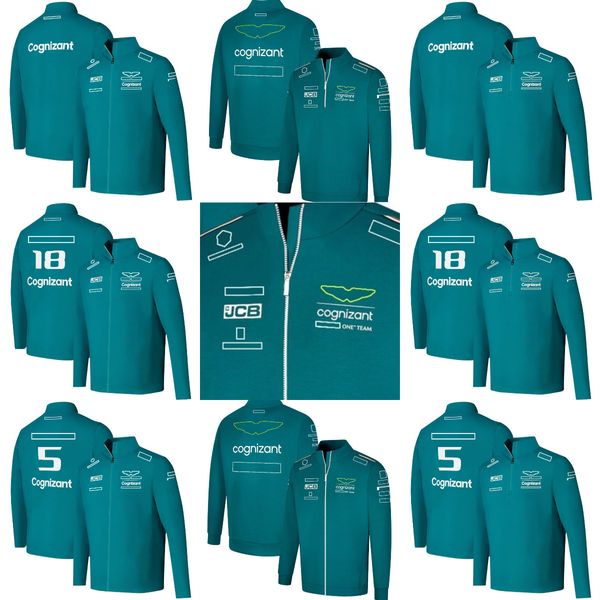2022-2023 F1 Ceket Formül 1 Yarış Team Ceket Tekdüzen Gevşek Ceket Motor Sporları Spor Giyim Araba Fanları Yeşil fermuar rüzgar geçirmez ceketler