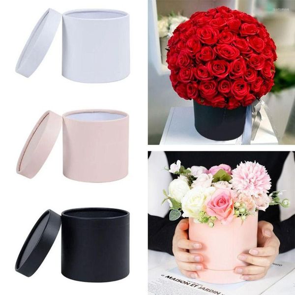 Hediye Sarma Çiçek Kutusu Yuvarlak Karton Kutuları Düğün Partisi Gül Ambalaj Dekorasyonu Sevgililer Günü Doğum Günü Malzemeleri