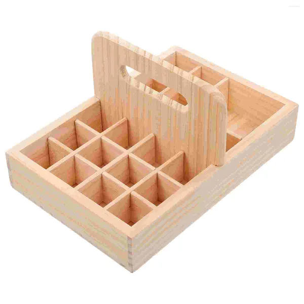 Aufbewahrungsflaschen Ätherisches Öl Flasche Korb Make-up Tablett Organizer Holz Display Halter Halterung Fall Holzregal Reise