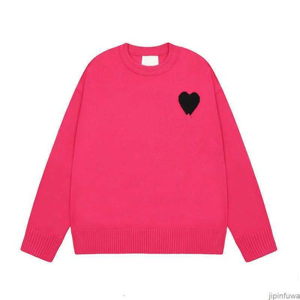 Ben Paris Amis Tasarımcı Sweater Amiswater Jumper Hoodie Kış Kalın Sweatshirt Jacquard A kelimesi Kırmızı Aşk Kalp Kazak Erkek Kadınlar Amiparis 2But