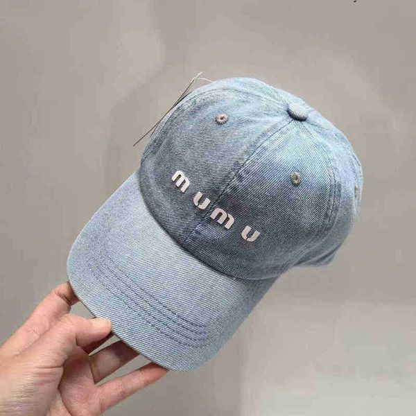 Tasarımcı Şapkalar Kadın Miu Denim Beyzbol Kapağı Kadın Hip Hop Şapka Mektup Kapakları Bayanlar İçin Erkekler Açık Yaz Visoru Sonbahar Sırık Snapback Sun Hat Gorras