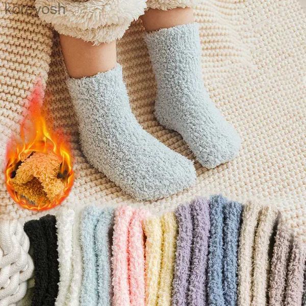 Kinder Socken Winter Dicke Neugeborenen Korallen Fleece Warme Kinder Beinlinge Mädchen Jungen Kleinkind Weiche Baby Herbst Anti-slip kinder Plus StuffL231114