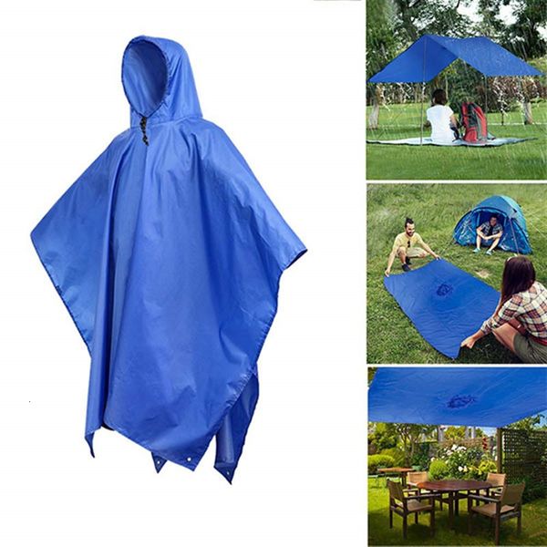 Impermeabili 3 in 1 Poncho Parapioggia Cappotto antipioggia Cappuccio Escursionismo Ciclismo Parapioggia Poncho Tenda impermeabile Tenda da campeggio esterna Tenda da sole Riparo 230414