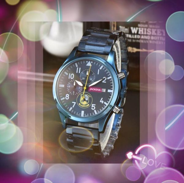 Couple quartz mode hommes montre 41mm date automatique entièrement fonctionnel importé cristal miroir chaîne bracelet élégant président robe cool montre-bracelet cadeaux de noël