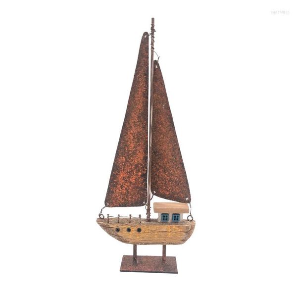 Figurine decorative Spiaggia nautica Nave in legno Decorazione per barche Ornamenti per la casa Artigianato fatto a mano Imitazione antica Design fantasia