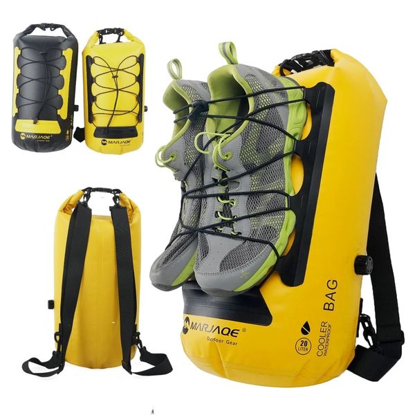 Borse da esterno Zaino da 20 litri Organizzatore Separazione da asciutto e bagnato Stoccaggio Impermeabile Leggero per Kayak Rafting Canottaggio Nuoto 231114