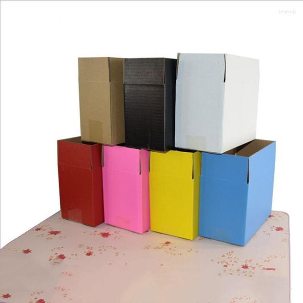Geschenkverpackung 10 Stück Wellpappe Paket Box extra hart für Unternehmen rot/braun/weiß/gelb/schwarz Kartons