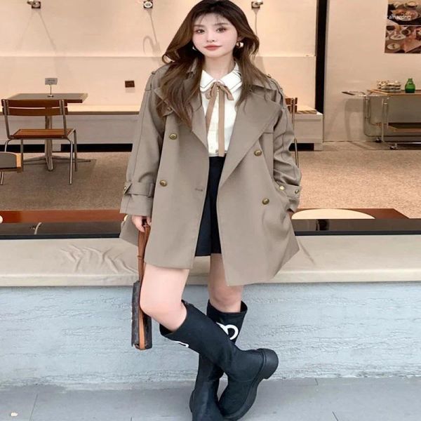 Frauen Trenchcoats Mantel für Frauen 2023 Frühling und Herbst koreanischen Stil High Sense elegante britische Taille Abnehmen Petite