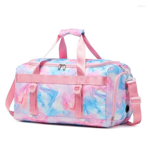 Duffel bags grande bolsa de viagem para as mulheres 2023 moda fim de semana viajando duffle saco senhoras rosa azul grande organizador de fim de semana