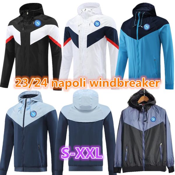 2023 2024 SSC Napoli Windbreaker Fatos de treino Napule Hoodies Jaquetas de futebol Conjunto de treino Fatos Camisola 22 23 24 Nápoles com capuz KVARATSKHELIA Homens Survetement Jogging