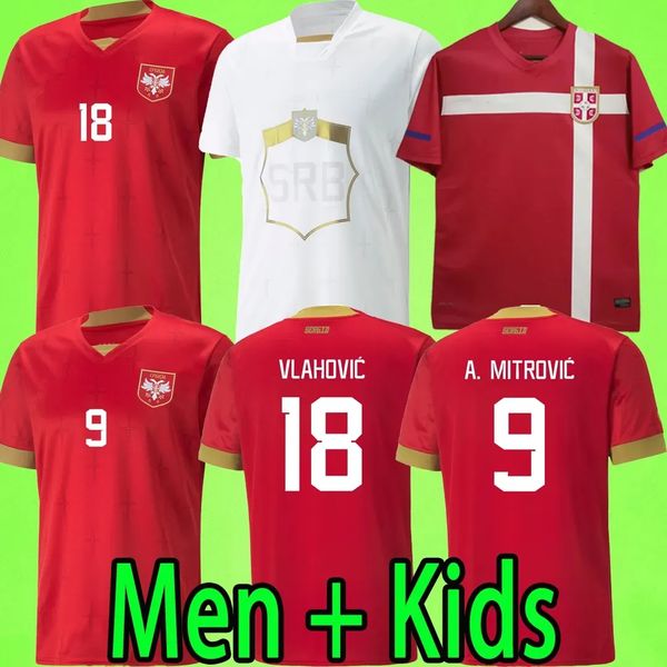 2023 Neues serbisches Fußballtrikot -Kinder -Set Herren Vlahovic 22 23 Sergej Mitrovic Pavlovic Pavlovic Tadic Milenkovic Zivkovic Football