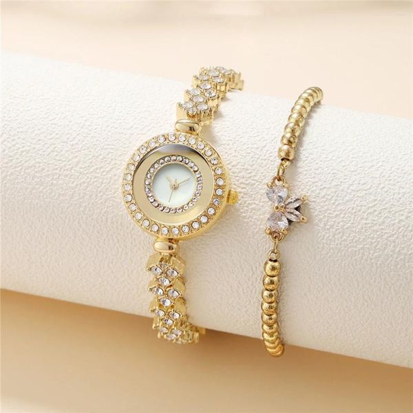 Relógios de pulso Mulheres Luxo com Diamantes Relógios de Quartzo Pequeno Minimalista Seashell Superfície Senhoras Relógio de Aço Inoxidável Pulseira Relógio