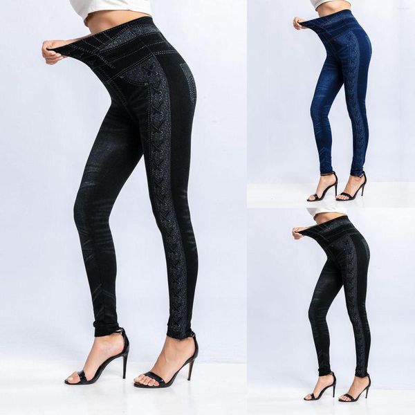 Leggings femininas treino para mulheres jeans elásticos calças de ganga calças de caminhada pantalon femme
