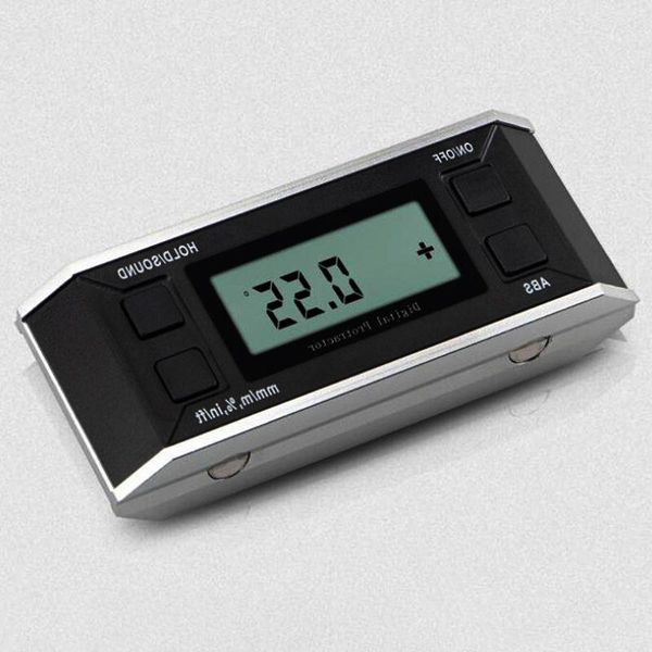 Freeshipping Goniometro elettronico Inclinometro Livello magnetico Scatola smussata con mirino angolare posteriore Lcd Indicatore angolo digitale Livello incontrato Mlfv