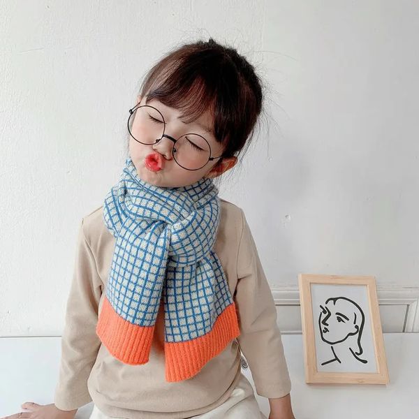 Sjaals Wraps Trui Koreaanse kindersjaal Herfst en winter Jongens en meisjes Warme meisjes geruite sjaal Jongensmode sjaal warm #5683 231114