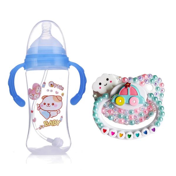 Babyflaschen # Babyflasche für Erwachsene, handgefertigter Bling-Schnuller – DDLG-Milchflaschen, Little Space, Ddlg-Flasche, Daddy, kleines Mädchen, 330 ml, Blau, 231113