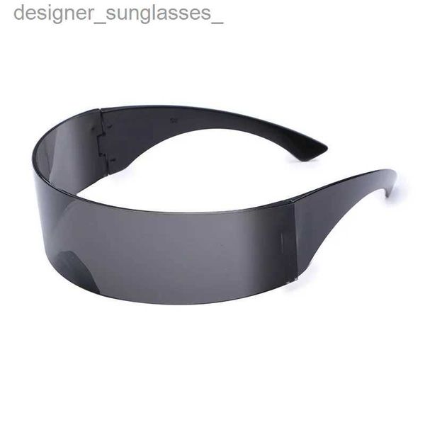 Óculos de sol futurista estreito ciclope viseira óculos de sol laser uv400 personalidade espelhada lente traje óculos homens óculos l231114
