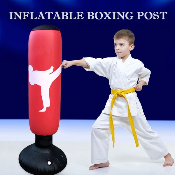 Sand Bag Gym Boxing Crianças Infláveis ​​PVC Sports Sports Fight Fight Coluna Toy Kids Pressão Treinamento de Sandbag 230413