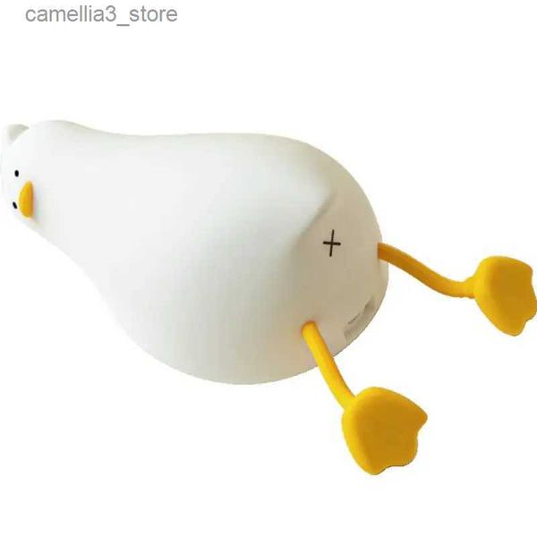 Luzes da noite Pato Nightlights Led Night Light Patinho Recarregável Lâmpada USB Dos Desenhos Animados Silicone Crianças Kid Quarto Decoração Presente de Aniversário Q231114