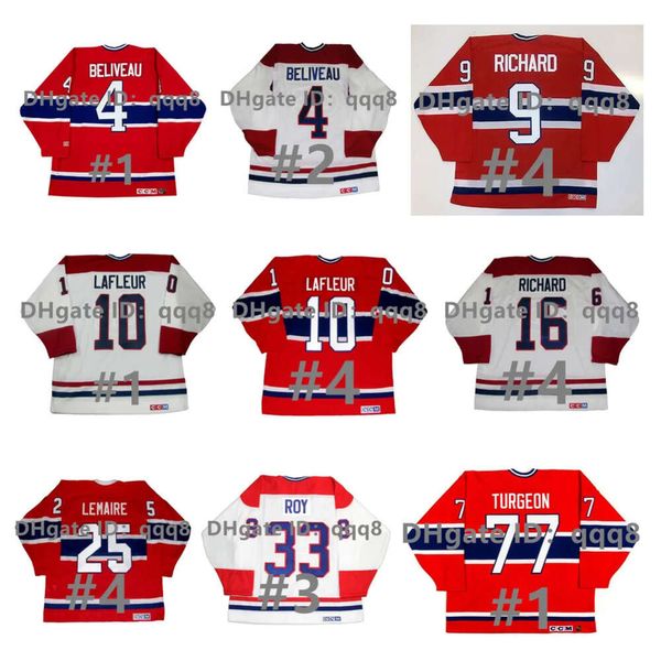 SL Vintage CCM Canadiens Hokey Formaları Guy Lafleur Ken Dryden Patrick Roy Kirk Muller Yvan Cournoyer Doug Harvey Jean Beliau Maurice Richard