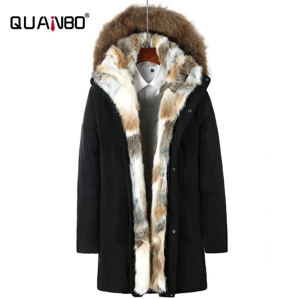 Homens Down Parkas Homens Jaqueta de Inverno Inverno Capuz Grosso Destacado Quente Impermeável Grande Gola de Pele de Guaxinim para -30 Graus Lazer Down Jacket 231113